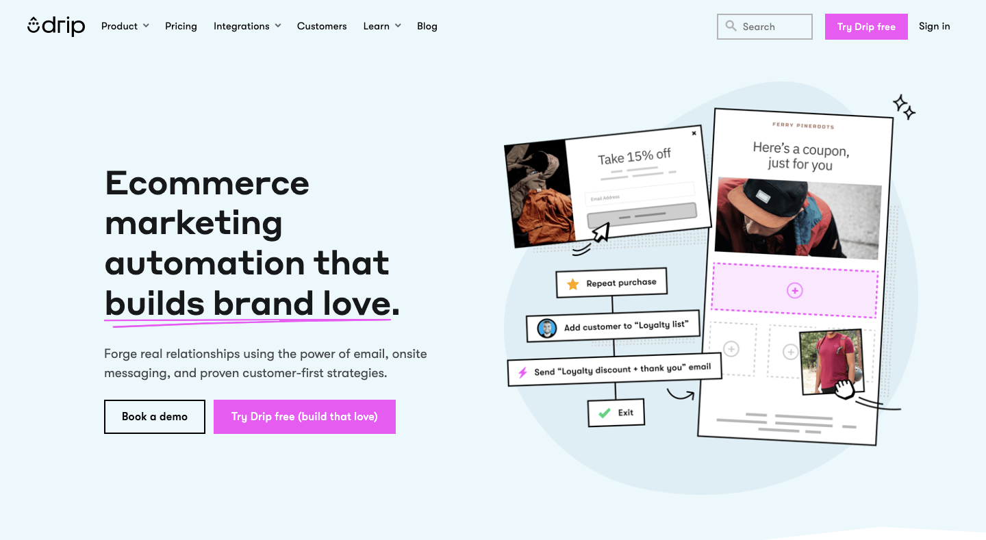 contoh landing apge drip